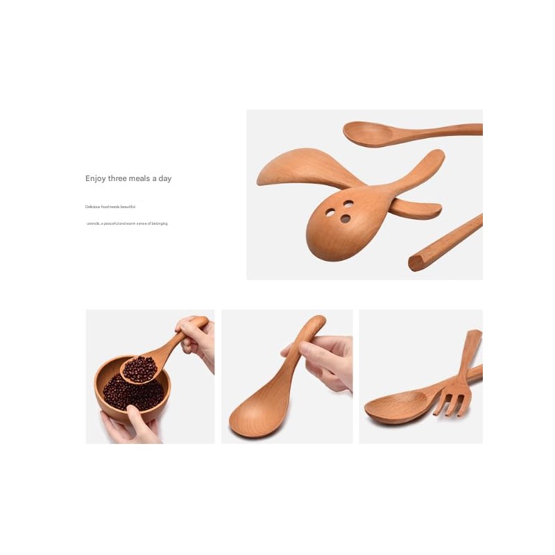 Honey ice Cream Mixer Small Wooden Spoon Wooden Tableware Household