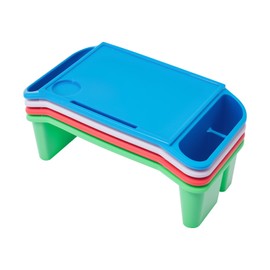 Fenjidrop Kids Lap Desk Trays, Plastic Lap Desks for Kids with Storage Slots, 11 lbs Capacity, Portable Kids Lap Desk for Eating, Drawing, Reading (4pcs 19.69 * 9.84 * 7.1in Multicolour)