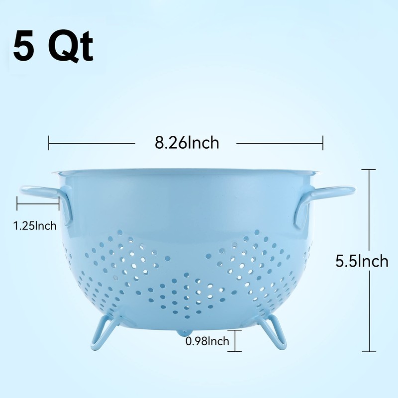 Metal Strainer Powder Coated Self Draining Metal Strainer with Bottom