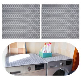 2PCS Washer and Dryer Covers for the Top 25.6'' x 23.6'' Non-Slip Dust Cover Pad for Washer and Dryer, Dust-Proof & Quick Dryer Top Protector Mat for Laundry Kitchen Home
