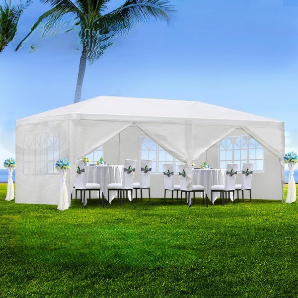 10'x20' Party Tent for Outdoor Event, White Wedding Party Canopy