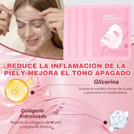 8pcs New Mascarilla Bio Colágeno, Mascarilla de Colágeno, Nocturna Mask Low Molecular Colágeno Mascarilla Facial Reduce Los Poros Y Aumenta La Elasticidad