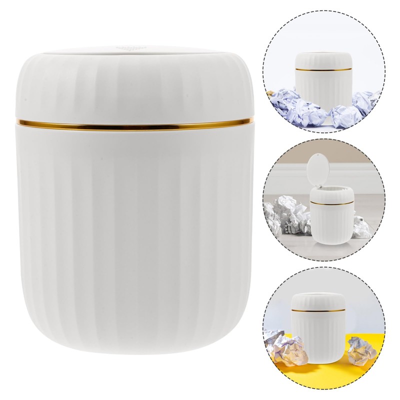 SHINEOFI Mini Trash Can Countertop Waste Can with Lid Waste