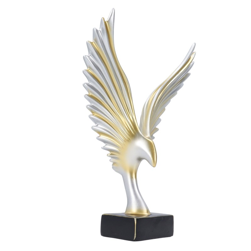 Eagle Abstract Figurine Decorative Resin Geometric Surface Animal Wing Sculpture