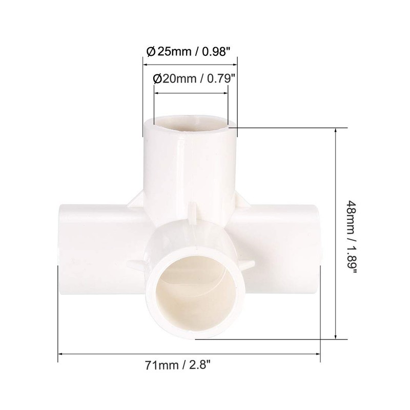sourcing map 4 Way Elbow PVC Pipe Fitting Furniture Grade