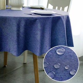 POPOYU Outdoor Weatherproof Tablecloth Round 120 cm Garden Tablecloth Wax Tablecloth Oilcloth Tablecloth Sold by the Metre, Plastic Tablecloth Wipe Clean Table for Living Room Garden Balcony Kitchen