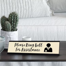 Signs ByLITA Please Ring Bell For Assistance, Standard Desk Sign (2 x 8")