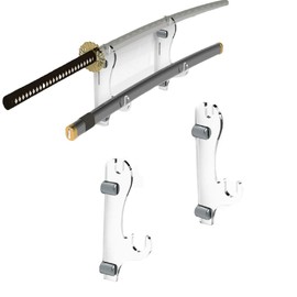 QIXIN Sword Stand, Sword Hook, Two-Layer Wall-Mounted Samurai Sword Stand Display Stand, Sword Stand, Sword Holder, Support All Swords (Transparent)