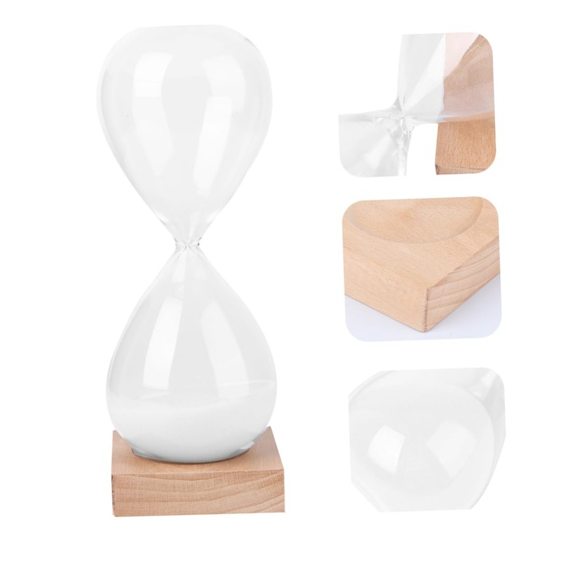 SHOWERORO Transparent Glass Timer Base Sand Clock for Home Decor
