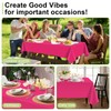 QIKSION Hot Pink Plastic Table Cloth Disposable 2 Pack, 54