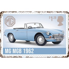LUCKYLINDE Retro Tin Sign Suitable for MG Oldtimer Fans and Lovers, Workshop and Garages Sign, 20 x 30 cm - MGB V7