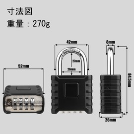Padlock [Waterproof] [Large - One-Touch Unlock] Diyife Padlock Outdoor Padlock Combination Lock 4 Digit Combination Lock Large Gate Lock Anti-Theft Sturdy Numbered Dial Lock Valuables Box School