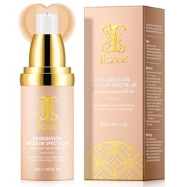Base de maquillaje 4 en 1 con FPS 50+, de larga duración y resistente al agua, que cambia de color, corrector hidratante de espectro claro para gimnasios y deportes, 30 g/1,05 fl.oz.