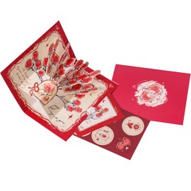 Birthday Card for Girlfriend or Wife Wedding Card for her - 3d Pop Up Anniversary Greeting Cards for Her, Couples, Girlfriend, Wife, Women