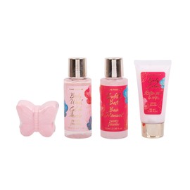 PURE PASSION Ceramic Mug Shower Set, 4 Items includes Body Lotion 50 ml, Fizzer 50 g, Show Gel 100 ml and Bubble Bath