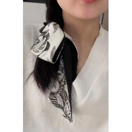 CRIZAN Chinese Style Ink Painting Beautiful Bow Hair Ties For Women Girls Mother And Daughter
