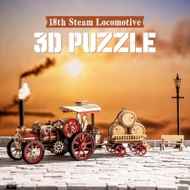ROKR ROBOTIME 3D Puzzle for Adults Steam Engine 1:28 Train Model Kit Gifts Decoration
