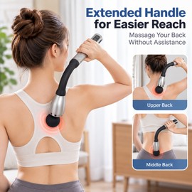 U-Shaped Massage Gun for Back & Body – Extended Handle with 9 Massage Modes & 4 Heads for Home, Office and Fitness