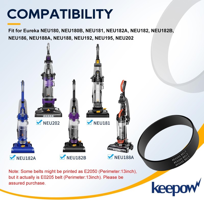 KEEPOW Vacuum Belt Compatible with Eureka Vacuum Belt, Part E0205