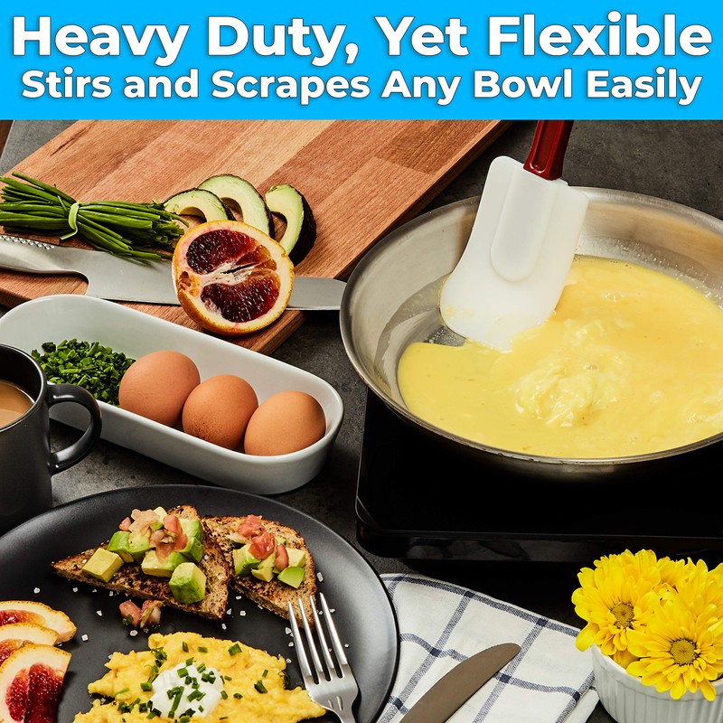 Restaurant Grade, Heavy Duty 14 In. Silicone Spatulas 2 Pack.