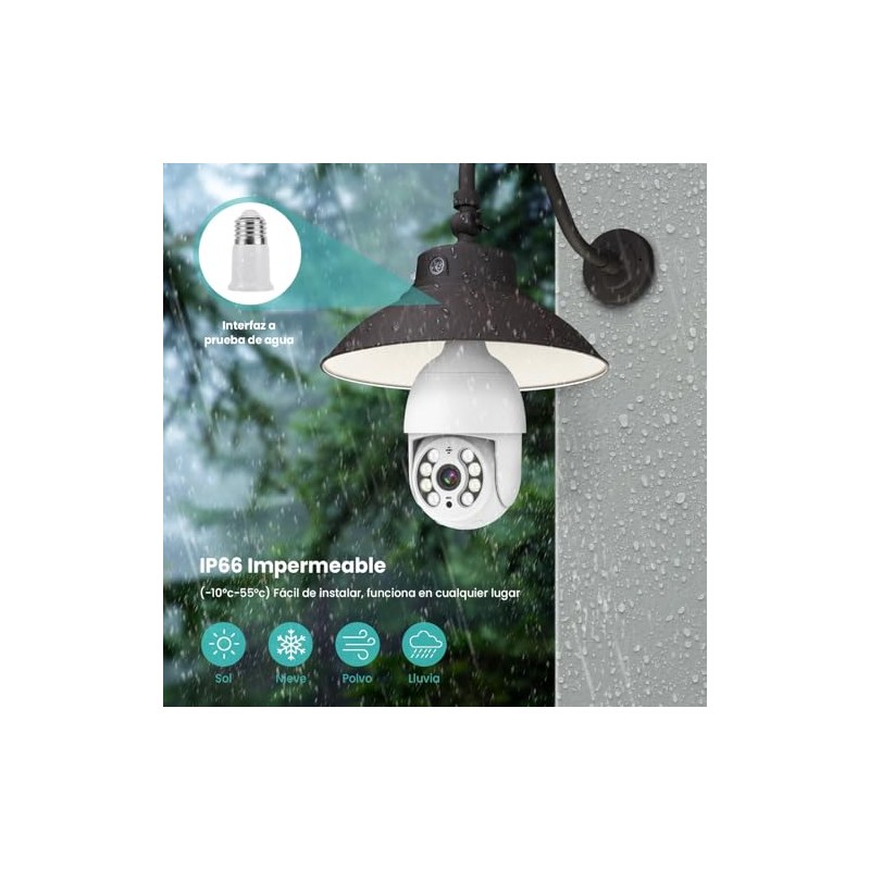 E T EASYTAO Q05 Cámara Foco WiFi 2MP, IP65 Impermeable