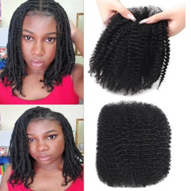 14inch Afro Kinkys Human Hair Bulk 50g/Pack Natural Black 100% Human Hair Soft 4C Afro Kinky Bulk Human Hair for Locs Extensions/Twists/Braids