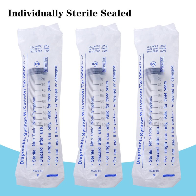 100ml Large Syringe Plastic, Pet Feeding Syringe Sterile Package for