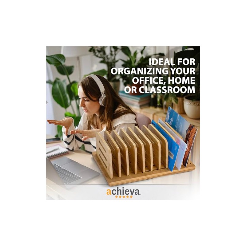 Achieva Bamboo Large Adjustable File Sorter (71002)