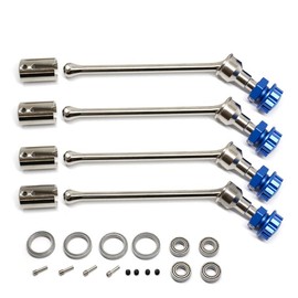 XBERSTAR RC Car Drive Shaft for 1/10 Traxxas MAXX WideMaxx RC Car Vehicle Front Rear Drive Shaft Universal Drive Shaft CVD (Silver+Blue)