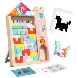 PrfcNL Wooden Multifunctional Tetris - Wooden Tetris Puzzle for Improving Fine Motor Skills, Logical Thinking and Colour Recognition