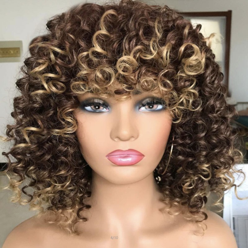 Short Curly Afro Wigs for Black Women Curly Wig with