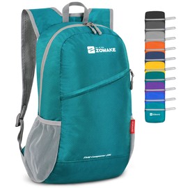 ZOMAKE Foldable Backpack Lightweight Rucksack 20L,Ultra Packable Small Backpacks Water Resistant for Travel Hiking Camping Walking Daypack Men Women(Lake Green)
