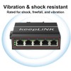 keepLiNK 5-Port Industrial Ethernet Switch, Unmanaged 10/100Mbps DIN-Rail Network Switch,