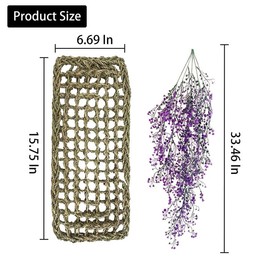 MUYG 4PCS Hammock for Reptile Tank, Natural Seagrass Bearded Dragon Lizard Lounger Jungle Climber Vines Flexible Reptiles Leaves with Suction Cups Habitat Decor for Lizards Chameleon Gecko Snakes