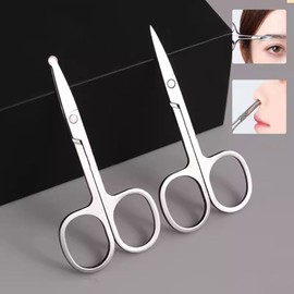 High-quality round blade fine hair eyebrow scissors, nose hair scissors, self-care beauty - Type A / 고급 둥근날 잔털 눈썹 가위 코털 가위 자기관리 미용 - A형