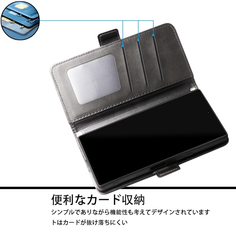 AQUOS R7 Case Notebook Type Small Bull Print Card Storage