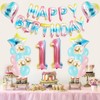 Rainbow 11th Birthday Party Decoration - Number 11 Balloons, Banner,