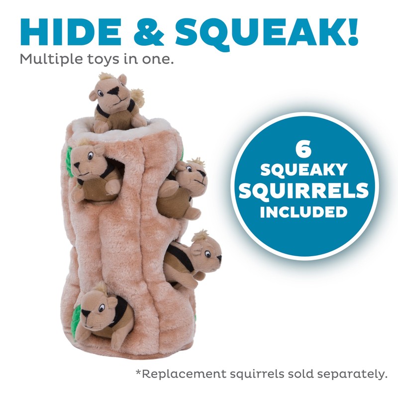 Outward Hound Hide-A-Squirrel Dog Toy – Interactive 2‑in‑1 Plush Puzzle