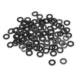 sourcing map Pack of 100 Nylon Flat Washers M6 for 6 mm ID Screw Bolts 12 mm AD 1.5 mm Thick Spacer Sleeves Sealing Rings Washers for Tap Pipe Water Hose Black