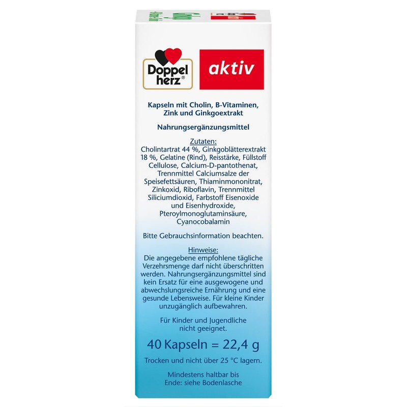 Doppelherz Ginkgo + B Vitamins + Choline - Dietary Supplement