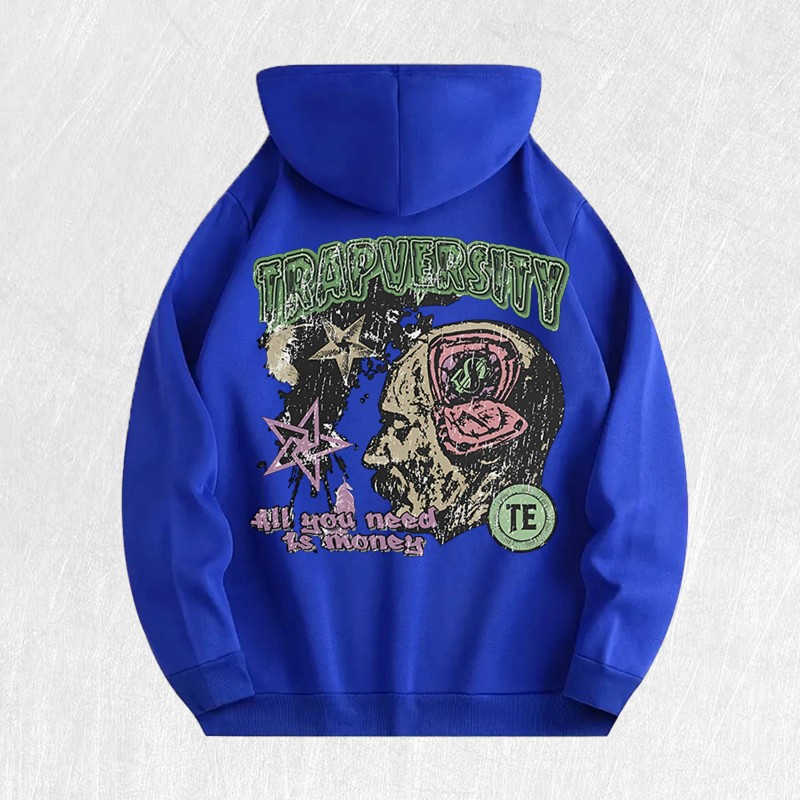 Trapversity Graphic Hoodie 100% Cotton US Warehouse 6 ColorsColor: Army
