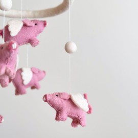 Flying Pig Baby Mobile, Crib Mobile, Nursery Decor, Baby Shower's Gift, When Pigs Fly