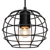 Wire Cage Globe Pendant Light Black Metal Loft Industrial Ceiling