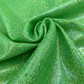 1.5M*50CM Glitter Laser Polyester Fabric Green Shiny Bling Glitter Material Cloth,Ridescent Holographic Gauze Fabric for Clothing Sewing DIY Party Decor