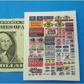Donna's HO 1:87 Slot Car 1:64 Diecast CLEAR BACKSIDE Waterslide DECALS,SPONSORS BOSCH