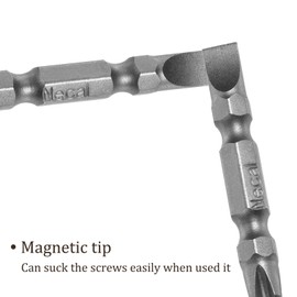 Kozelo Double Ended Bits - [2 Inch x H1/4 x PH2/SL6] Magnetic Phillips & Slotted Screwdriver for Pneumatic or Power Tool Use, S2 Steel