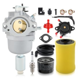 D100 D110 Carburetor for John Deere LA115 LA105 LA110 Troy Bilt Pony 42-in Riding Lawn Tractor 13WM77KS011 13WN77BS011, with 796031 Air filter Tune Up Kit