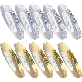 Xiaozuoyue Curling Ribbon, Set of 10, Sparkling, 2 Colors, 328.1 ft (100 m), For Birthdays, Weddings, Christmas, Decorations, Crafts, DIY