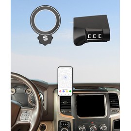 AbeeyGeomarn Magnetism Car Phone Holder for 2013-2018 Dodge Ram 1500 2500 3500 Accessories Compatible with MagSafe Hands-Free 360 Degree Rotation Adjustable Cell Phone Mount Does Not Affect Air Vent