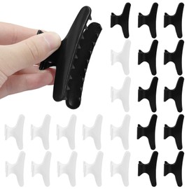 Coufce 48 Pack Sectioning Styling Hair Clips Black and White Butterfly Claw Clamps Holding Thick and Thin Hair Hair Accessories Ideal for Cutting Coloring